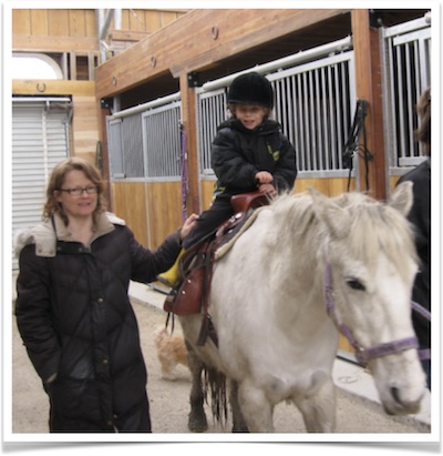 Nicole and Jonah horseback riding