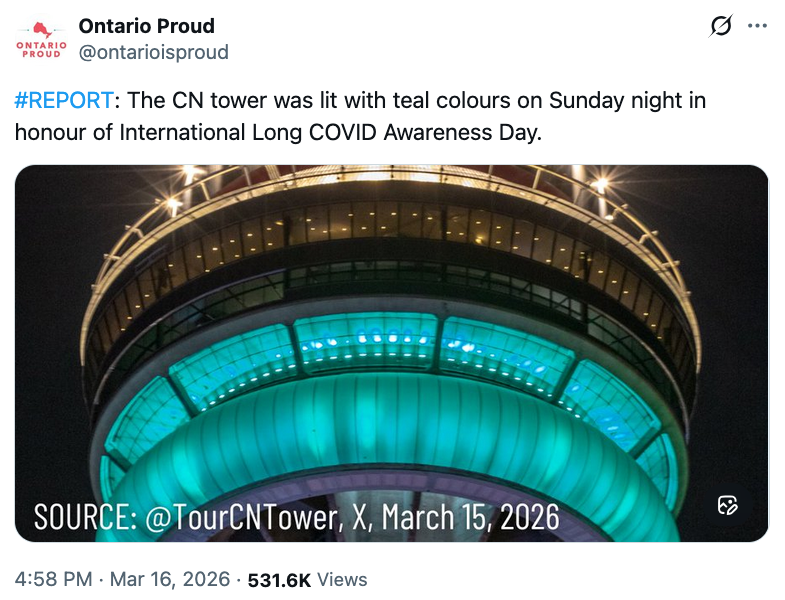 Ontario Proud photo of lit up CN Tower