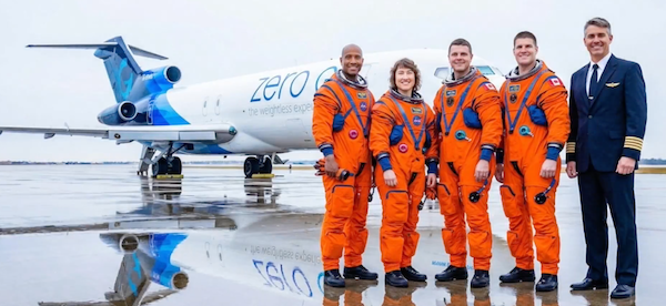 Artemis II in zero-G airplane
