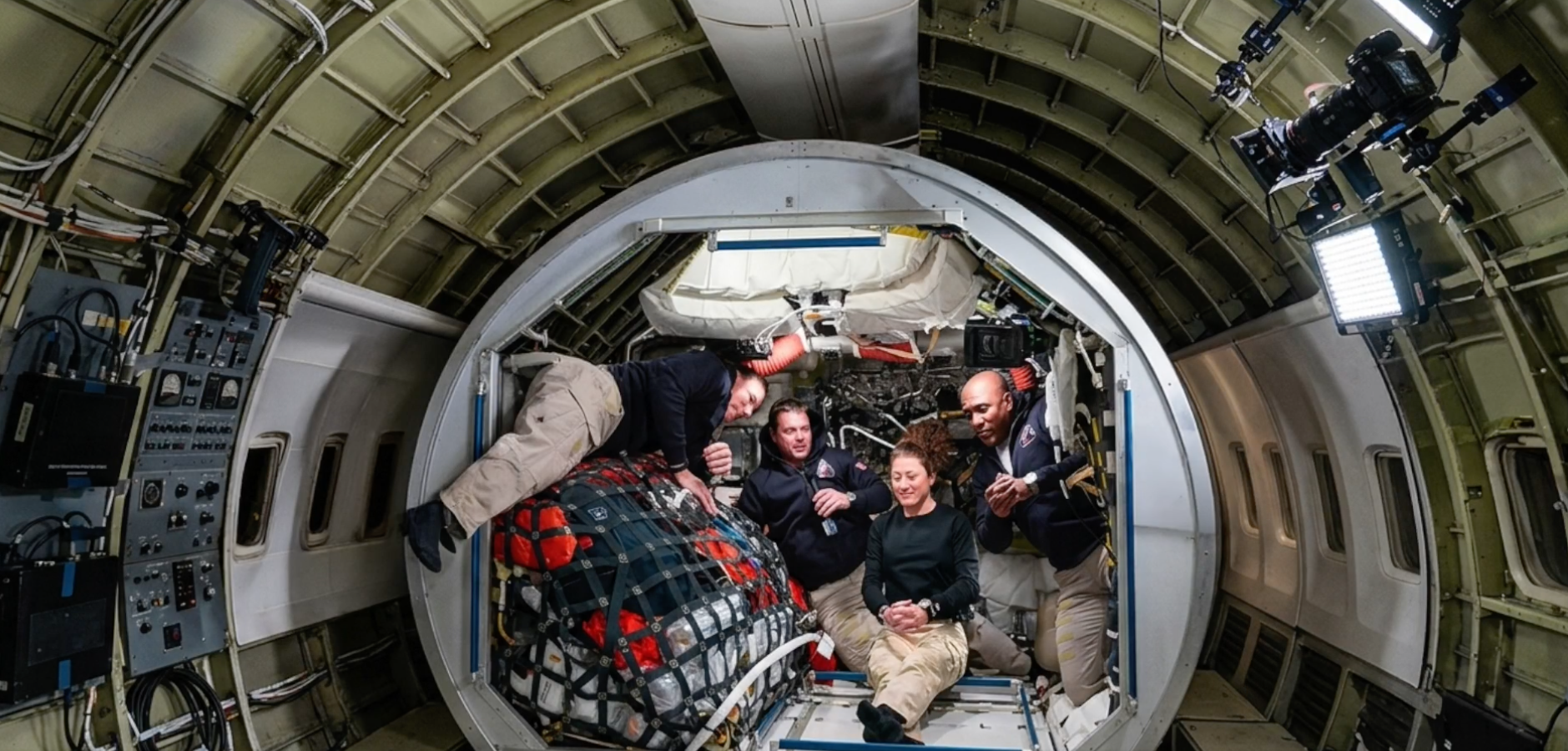 Artemis II in zero-G airplane